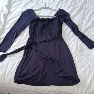 Altar'd State Deep Blue Long Sleeve Dress